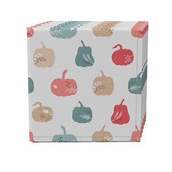 Napkin Set of 4, 100% Cotton, 20x20", Pumpkin Stencils
