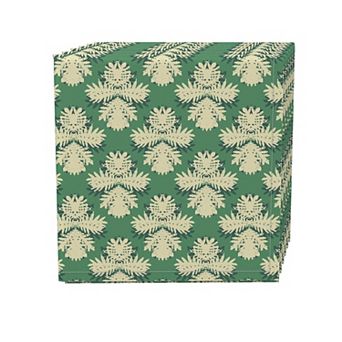 Napkin Set, 100% Polyester, Set of 4, 18x18", Retro Damask Pattern