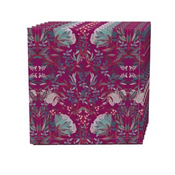 Napkin Set of 4, 100% Cotton, 20x20", Floral 53