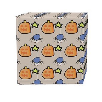 Napkin Set, 100% Polyester, Set of 4, 18x18", Pacman Halloween