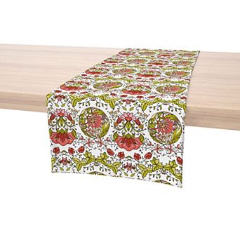 Table Runner, 100% Cotton, 16x90", Floral 3