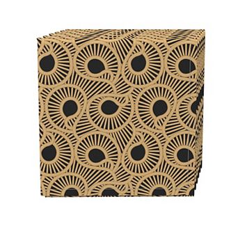 Napkin Set, 100% Polyester, Set of 4, 18x18", Abstract Bam boo Stairs