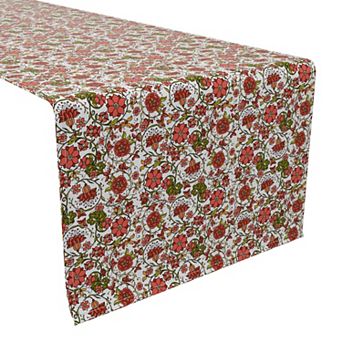 Table Runner, 100% Cotton, 16x90", Floral 28