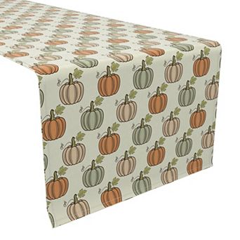 Table Runner, 100% Cotton, 16x108", Pumpkins off The Vines