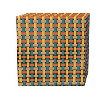 Napkin Set, 100% Polyester, Set of 4, 18x18", Colorful Geometric Lattice