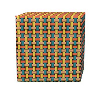 Napkin Set, 100% Polyester, Set of 4, 18x18", Colorful Geometric Lattice