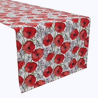 Table Runner, 100% Cotton, 16x90", Floral 207