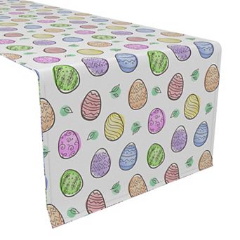 Table Runner, 100% Polyester, 12x72", Simple Eggs and Watercolor Blots