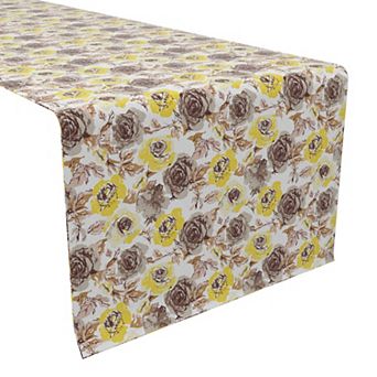 Table Runner, 100% Cotton, 16x108", Floral 131