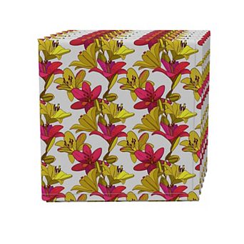 Napkin Set of 4, 100% Cotton, 20x20", Floral 87