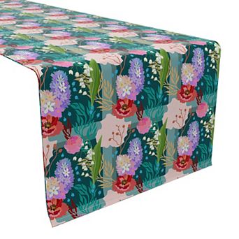 Table Runner, 100% Cotton, 16x72", Floral 89