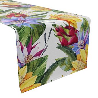 Table Runner, 100% Cotton, 16x108", Floral 191