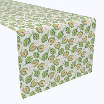 Table Runner, 100% Polyester, 14x108", Artichoke Toss
