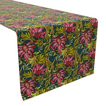 Table Runner, 100% Cotton, 16x90", Floral 8