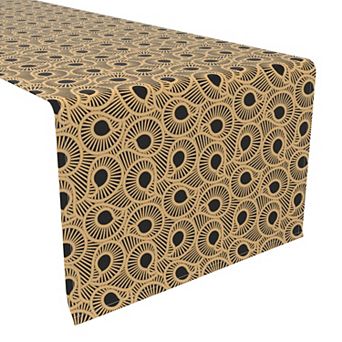 Table Runner, 100% Polyester, 12x72", Abstract Bam boo Stairs