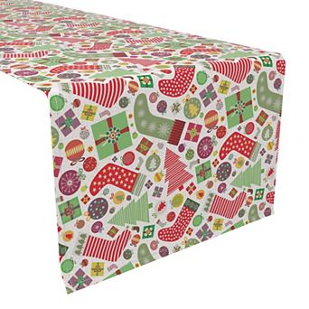 Table Runner, 100% Polyester, 12x72", Fun Stockings and Essentials
