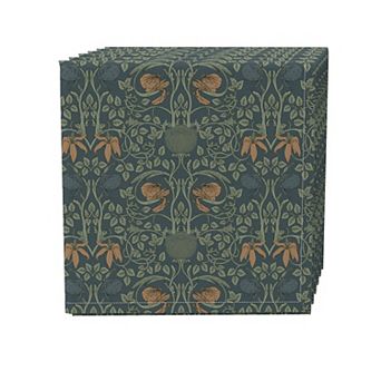 Napkin Set of 4, 100% Cotton, 20x20", Floral 51