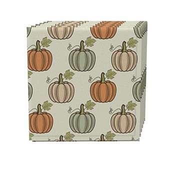 Napkin Set of 4, 100% Cotton, 20x20", Pumpkins off The Vines