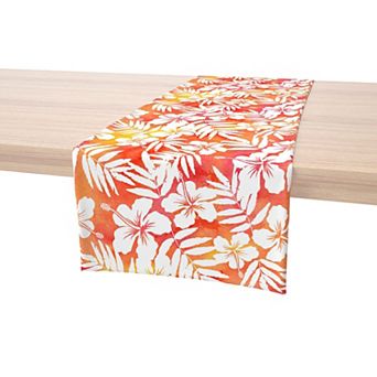 Table Runner, 100% Cotton, 16x108", Hibiscus Island Style