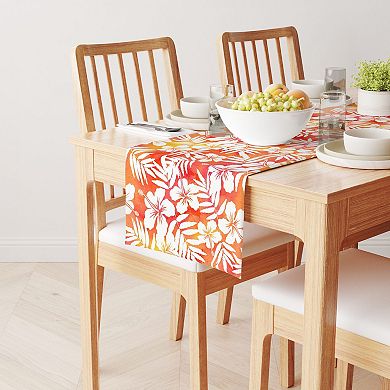 Table Runner, 100% Cotton, 16x108", Hibiscus Island Style