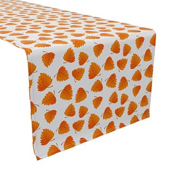Table Runner, 100% Cotton, 16x72", October Leaves
