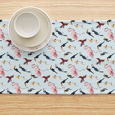 Table Runner, 100% Cotton, 16x72", Jungle Birds