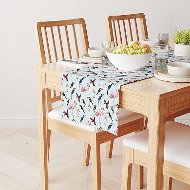 Table Runner, 100% Cotton, 16x72", Jungle Birds