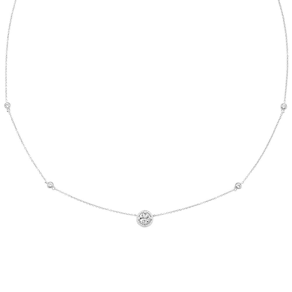Boston Bay Diamonds Sterling Silver Lab-Grown White Sapphire Necklace