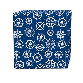 Napkin Set, 100% Polyester, Set of 4, 18x18", Boat Wheels