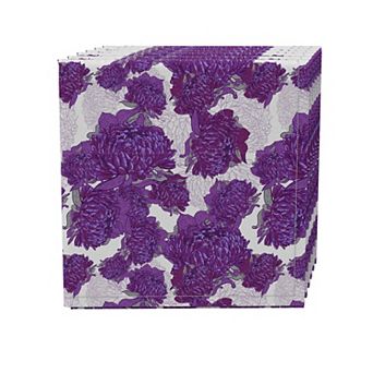 Napkin Set of 4, 100% Cotton, 20x20", Floral 199