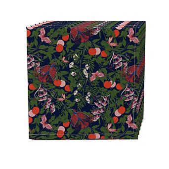 Napkin Set of 4, 100% Cotton, 20x20", Floral 44