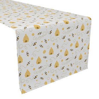 Table Runner, 100% Polyester, 12x72", Bees & Bee hives