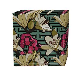 Napkin Set of 4, 100% Cotton, 20x20", Floral 96