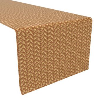 Table Runner, 100% Polyester, 14x108", Criss Cross Bark Wicker