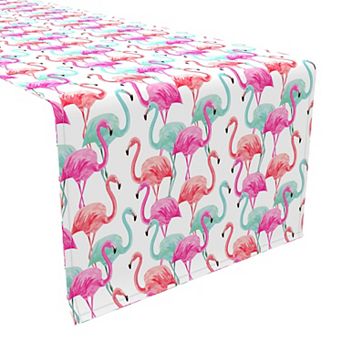 Table Runner, 100% Cotton, 16x72", Flamingo Beach