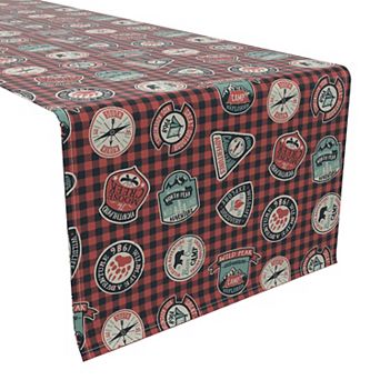 Table Runner, 100% Cotton, 16x72", Mountain Explorer Plaid