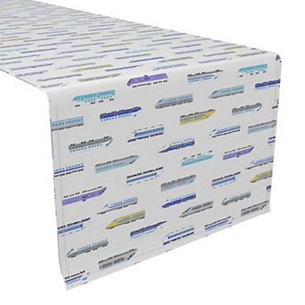 Table Runner, 100% Polyester, 12x72", High Speed Train Stripe