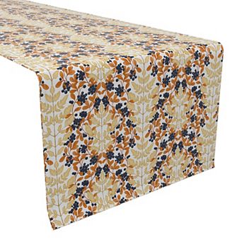 Table Runner, 100% Cotton, 16x72", Floral 117