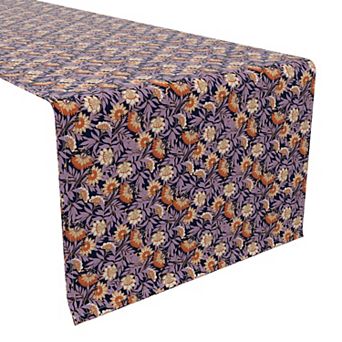 Table Runner, 100% Cotton, 16x90", Floral 17