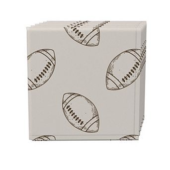 Napkin Set, 100% Polyester, Set of 4, 18x18", Football Sketch