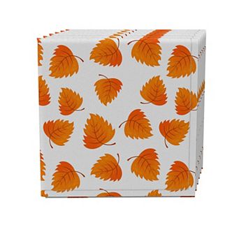 Napkin Set of 4, 100% Cotton, 20x20", October Leaves
