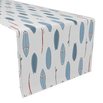 Table Runner, 100% Polyester, 14x108", Surfboard Repeat