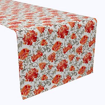 Table Runner, 100% Cotton, 16x72", Floral 205