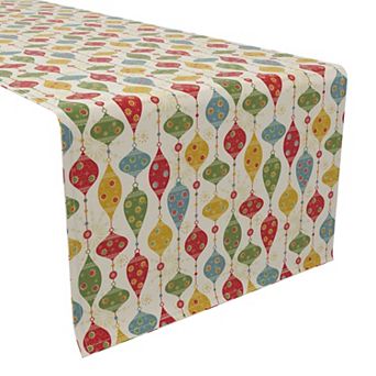 Table Runner, 100% Cotton, 16x90", Ornament Illustration