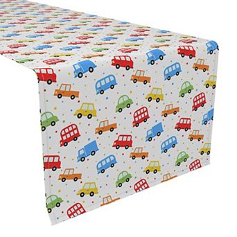 Table Runner, 100% Polyester, 12x72", Automobile Repeat