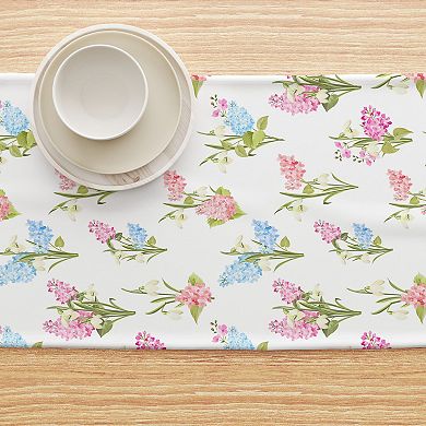 Table Runner, 100% Cotton, 16x108", Garden Grown Flowers