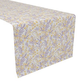 Table Runner, 100% Polyester, 14x108", Violet Floral