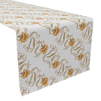 Table Runner, 100% Cotton, 16x108", Floral 127