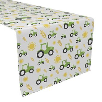 Table Runner, 100% Cotton, 16x72", Tractors on the Farm