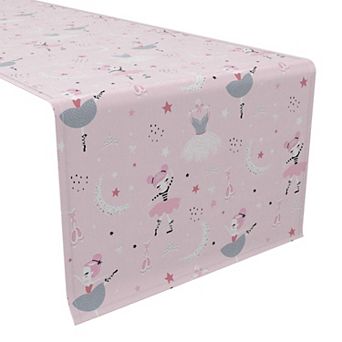Table Runner, 100% Cotton, 16x72", Pink Ballerina